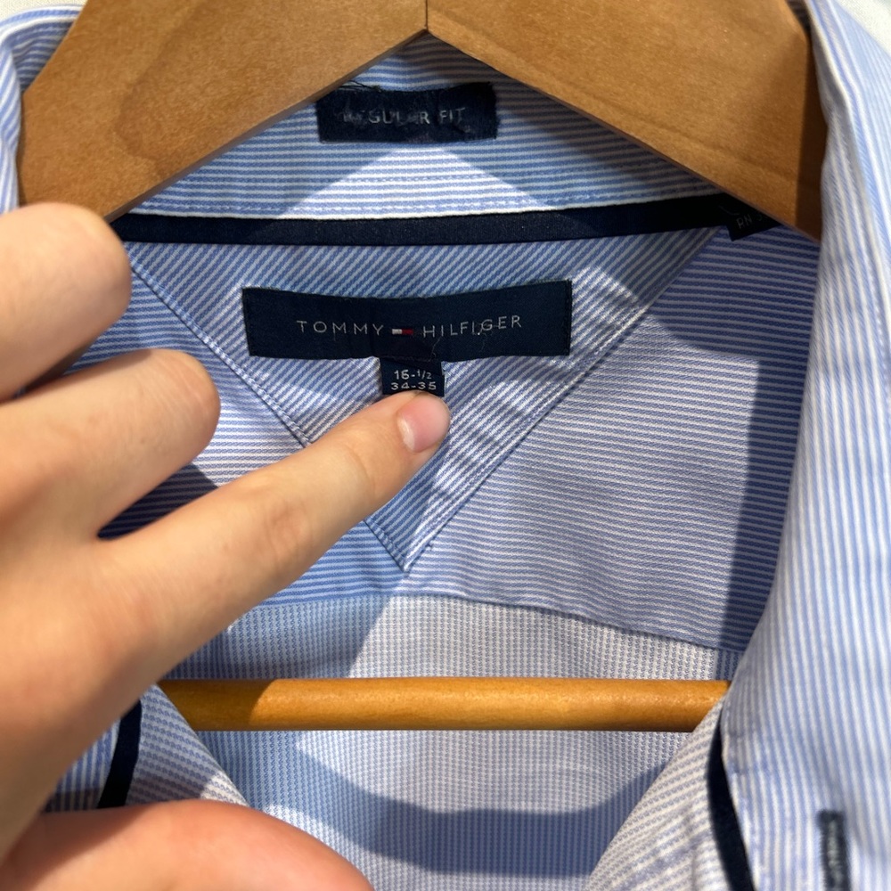 Blue Pin-Striped Tommy Hilfiger Dress Shirt